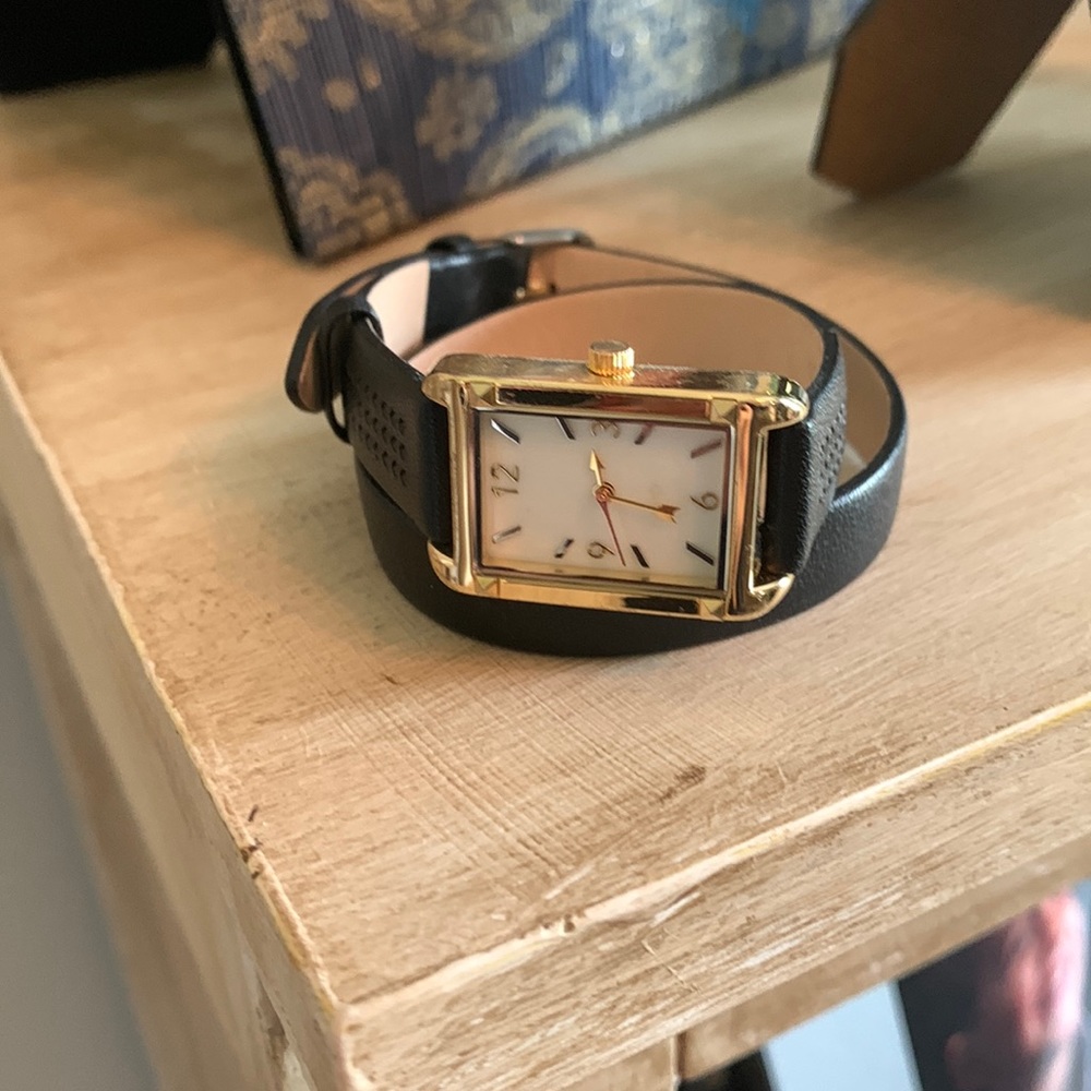 Stella & Dot leather bracelet watch.